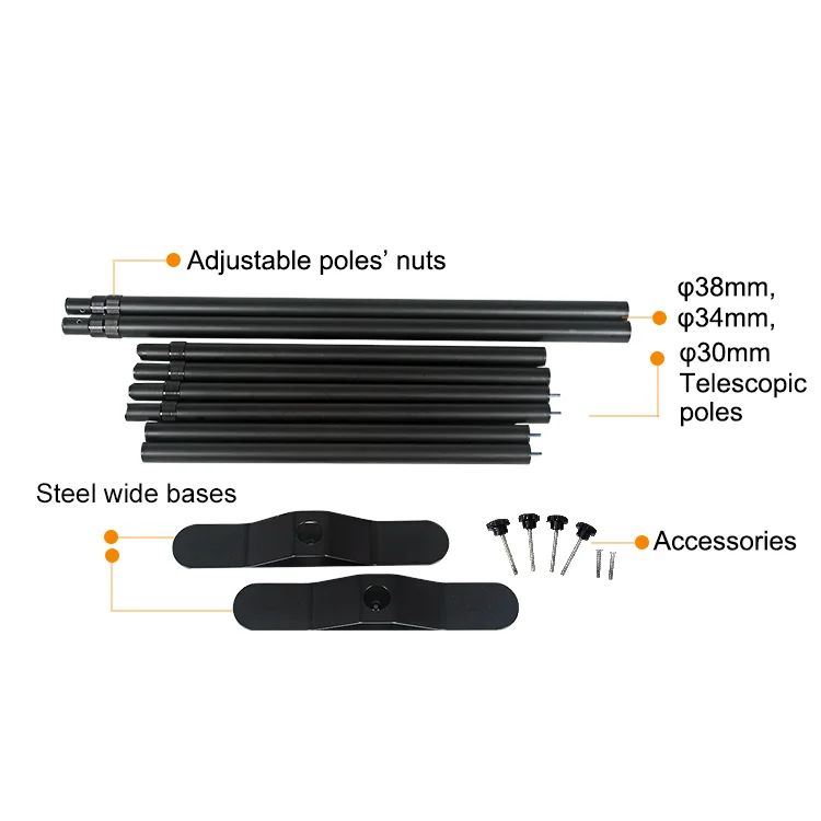 Telescopic trade show backdrop 8 x 8ft step and repeat frame Banner stand adjustable