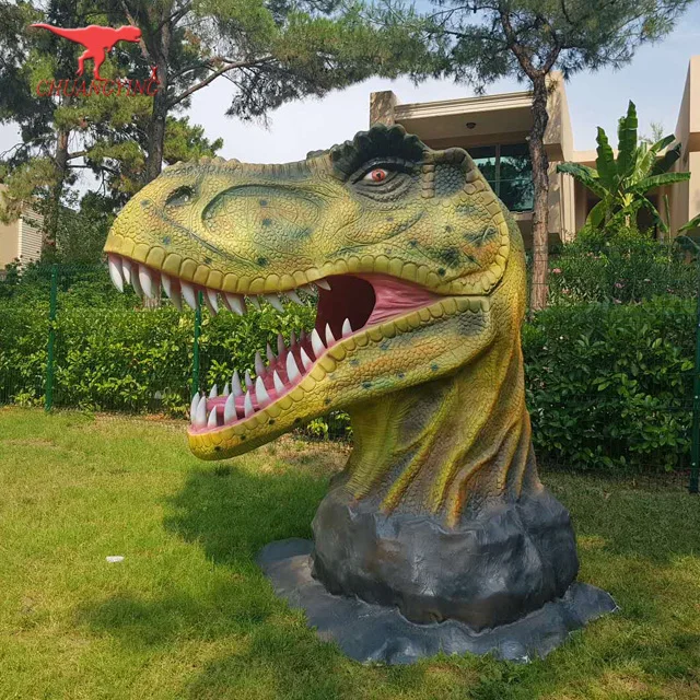 Theme park dinosaur head sculpture animatronic for sale