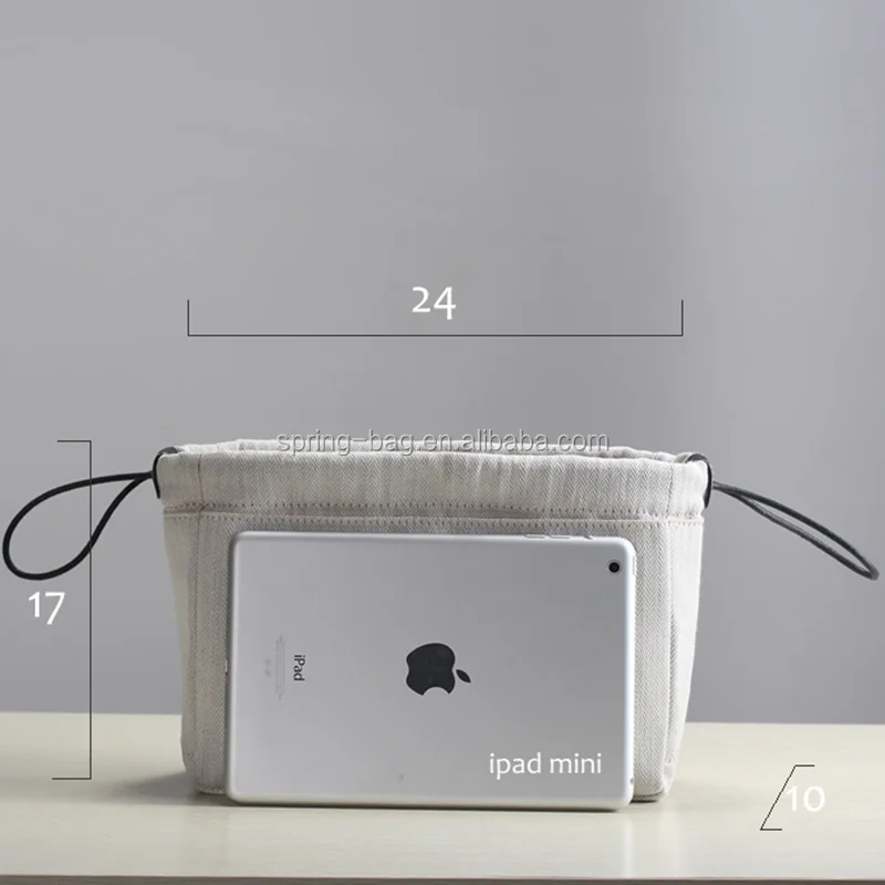 Wholesale Korean style unique string type twill canvas cosmetic bag for travel