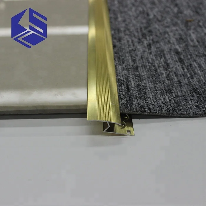 Low Price Aluminum Carpet Edge Strip Gold carpet to floor carpet trim
