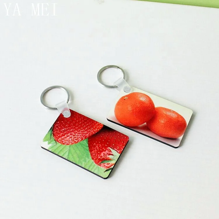 New heart shape sublimation MDF cute keychains wholesale keyring