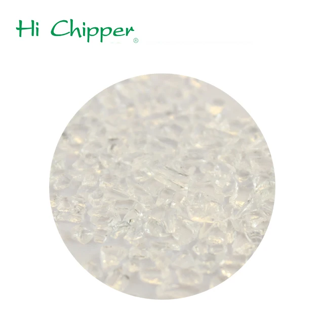 Crushed clear glass frit for concrete floor