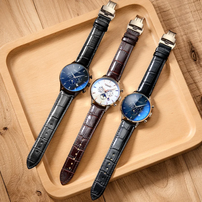 Мужские часы DFSL303, светящиеся в темноте, водонепроницаемые автоматические часы, деловые часы