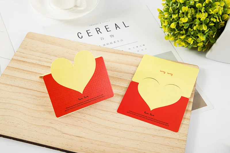 Valentine Cards Heart Pattern Love Cards Romantic Greeting Cards with Red Envelopes For Valentines Day