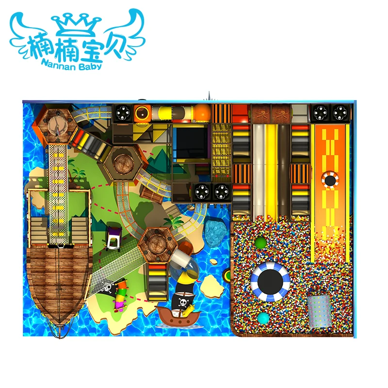 Nannan high quality pirate ship playground equipment for kids indoor toddler soft play set child adventure jungle gym park maze