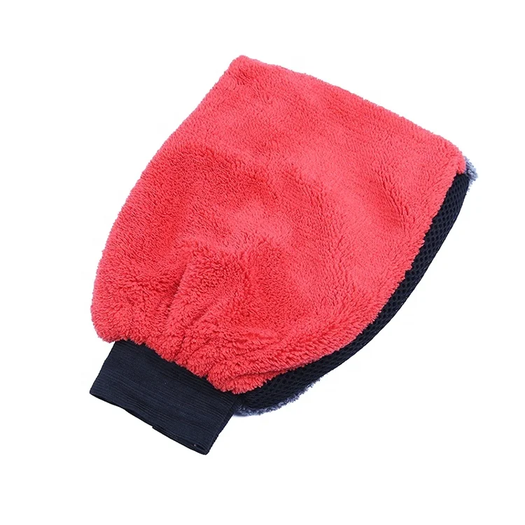M4 Coral Velvet double color  car wash  Gloves