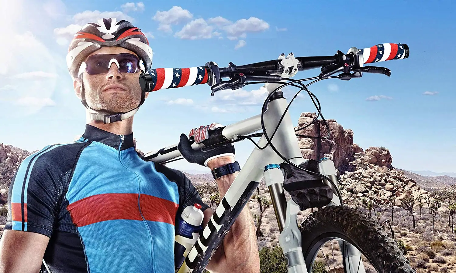 
New Champkey Road Mountain Bike Handlebar Grips Anti-Slip Silicone Textured Surface with Carbon Fiber Material 