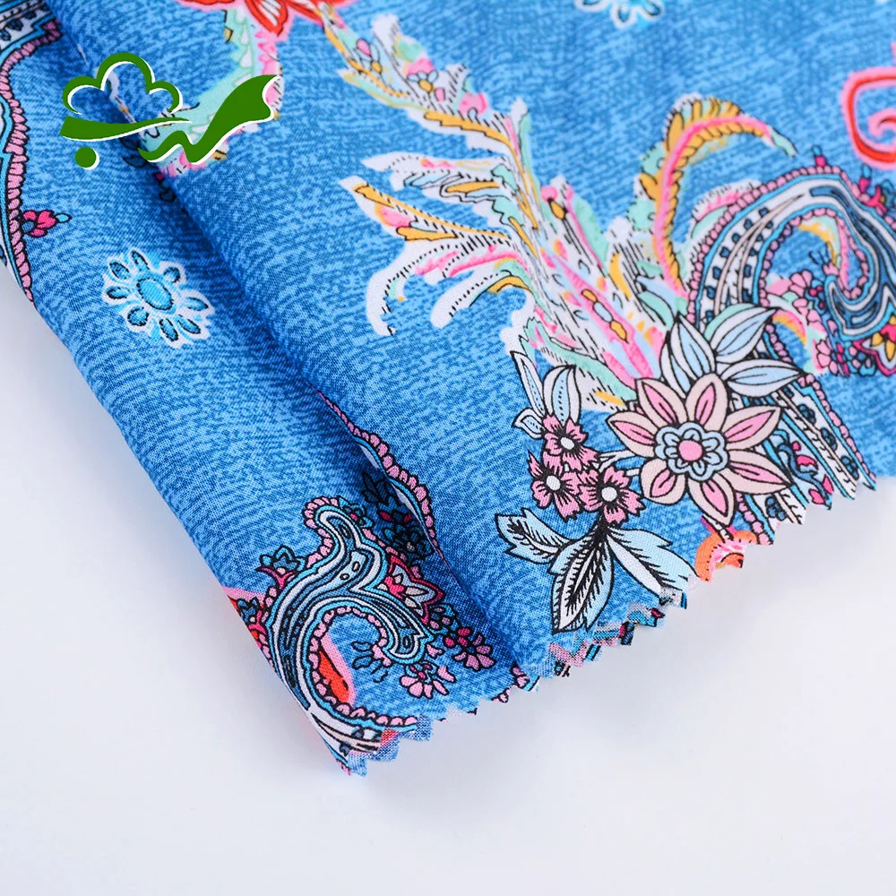 New arrive 90GSM custom comfortable garment woven 100 viscose rayon fabric printed for dress