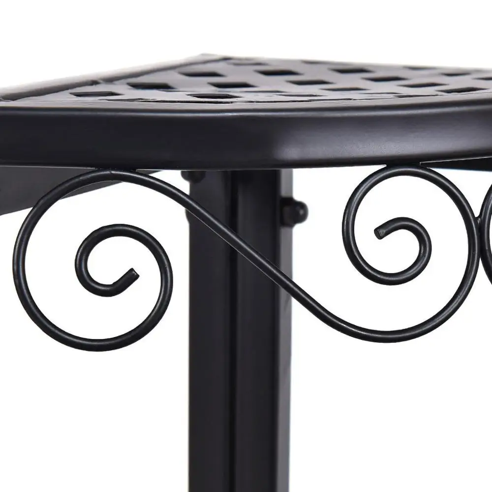 Customized 3-Step Metal Flower Pot Holder with Iron Shoe Stand For Home Balcony Corner Plant Holder and Outdoor Garden Pot Trays