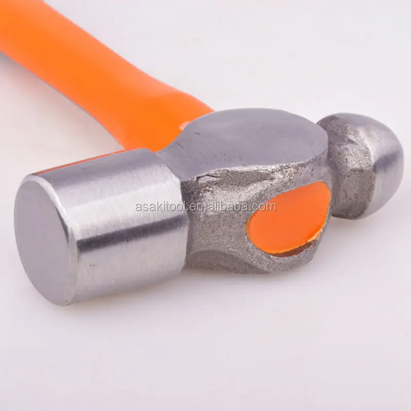 Ball peen formwork hammer with soft grip rubber handle