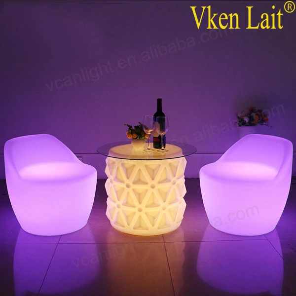 
RGBW colorful plastic ottoman bed for garden patio decoration 