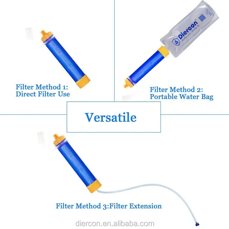 Diercon life best straw mini portable emergency gear filtering water personal water filter system (PS01)