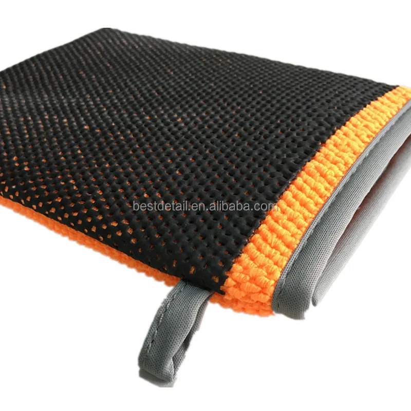 14 x 20 cm New Upgrade Version Car Care Orange Surface Paint Cleansing Wash Microfiber Auto Detailing Car Clay Mitt in box