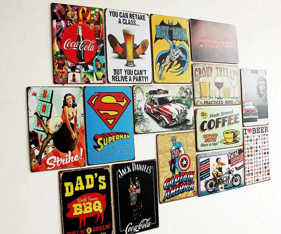 Индивидуальный винтажный жестяной знак с несколькими узорами, жестяной Ретро декоративный металлический знак