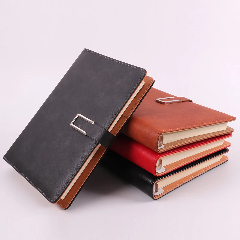 
PU discolored leather multifunctional business notebook custom logo gift box set notebook custom A5 creative notebook 