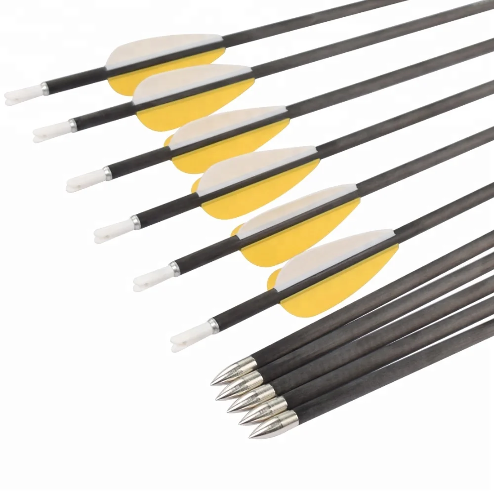 100% Carbon Arrow for Sale Plastic Vane 4.2mm High Quality Shooting Bow and Arrow