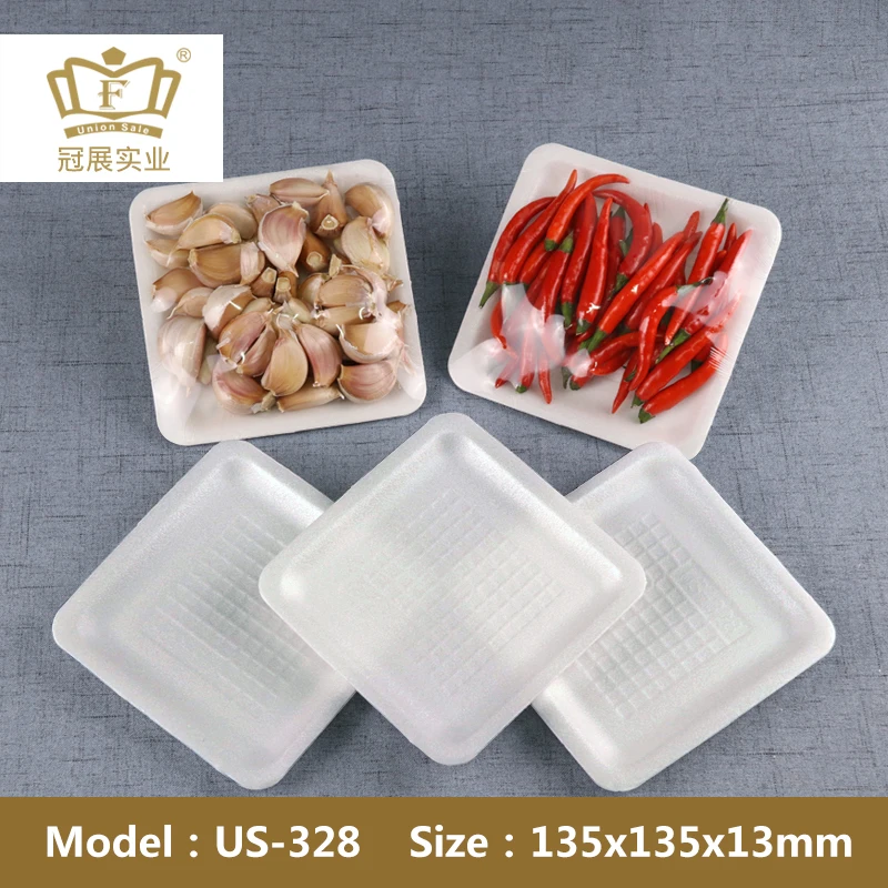 13.5*13.5cm ps material disposable plastic foam tray party snacks foam plate food grade eps material foam tray and for BBQ