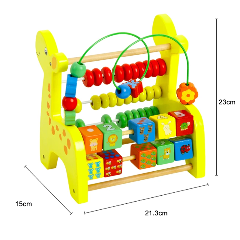 Детские игрушки новый стиль Обучающие деревянные олень Абакус с круглыми бусинами