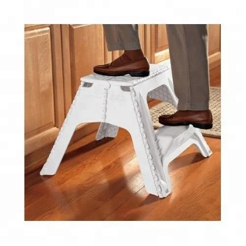 Plastic 2 in 1 dual purpose Step ladder folding 2 step stool