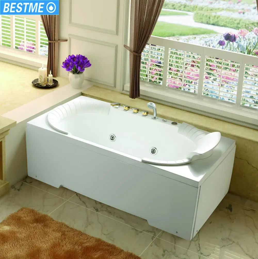 Single whirlpool massage bathtub with 1pc pillow