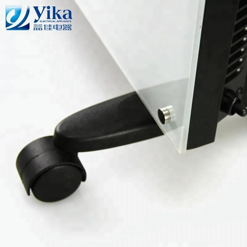 Electric portable black mirror glass panel heaters for bathroom and room