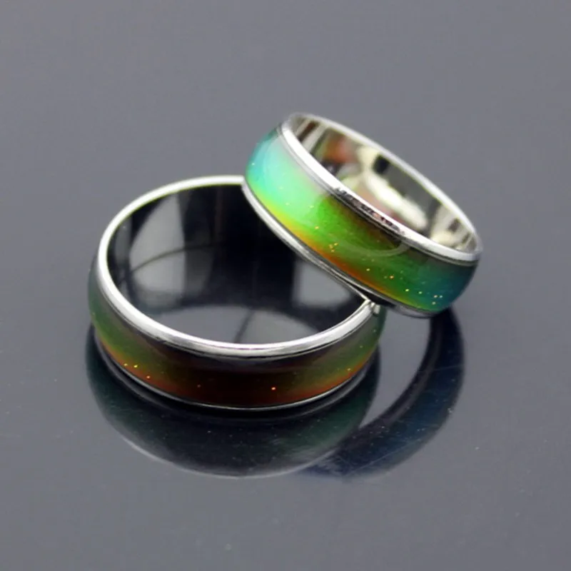 Stainless Ring Changing Color Mood Rings Feeling / Emotion Temperature Ring Wide 6mm Smart Jewelry Factory direct sale