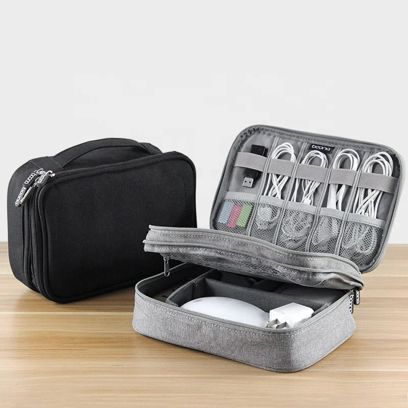 Portable Travel Electronic Accessories Cable Organizer Bag For USB Data Earphone Charger Kit