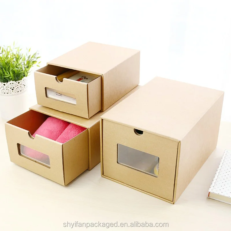 China paper shoe drawer box recycled cardboard shoe box