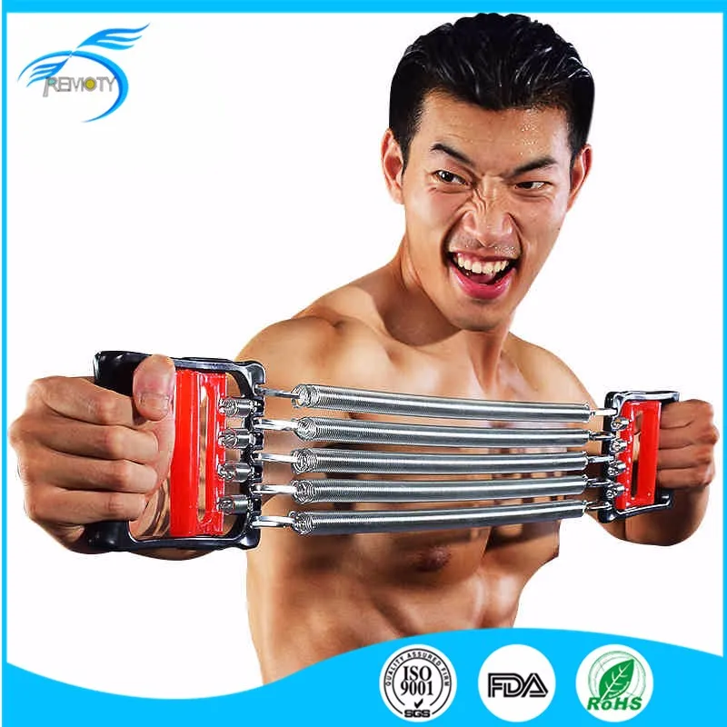 
Spring Chest Expander Red & Black Plastic Handle 5 Springs Chest Arm Expander Pull Exerciser 