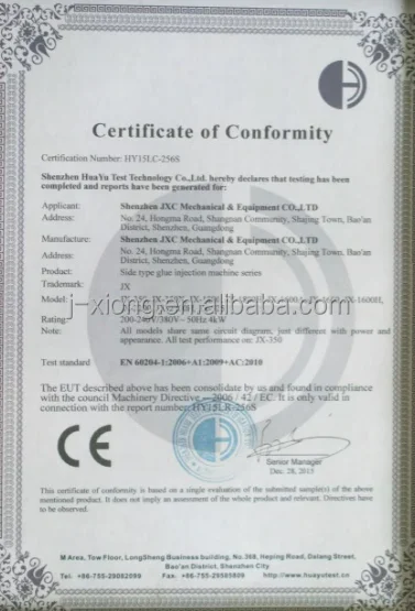 JX-350 Plastic Low Pressure Injection Machine/ Side Glue Injection Machine