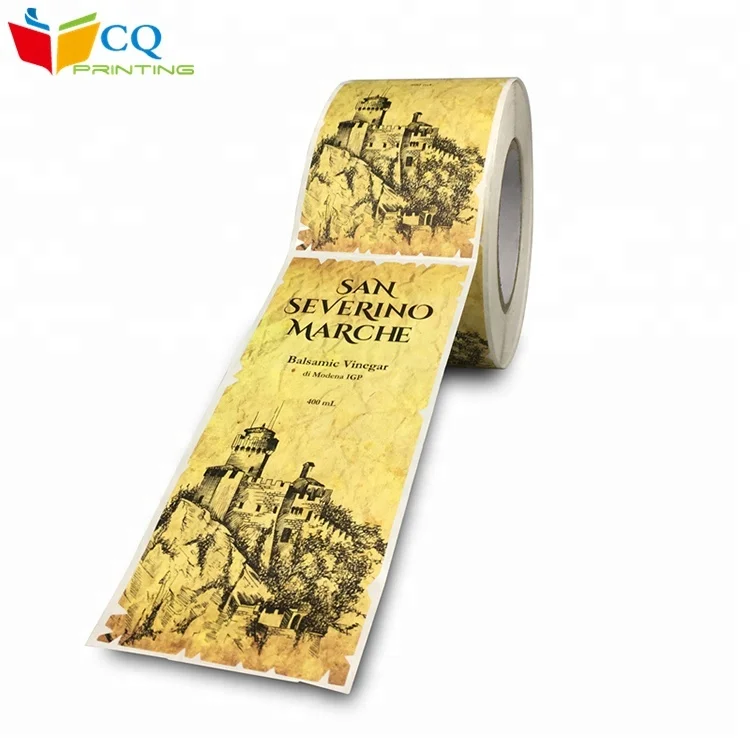 Hot sale Professional factory designed wine bottle packaging rolled label sticker  wine bottle sticker label in roll
