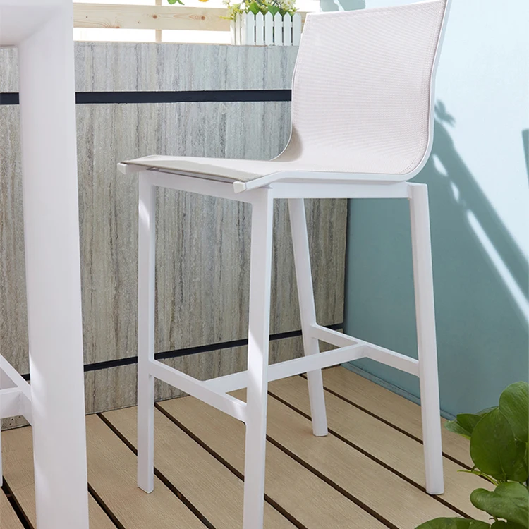 Modern 3 Piece white Luxury Garden Furniture Aluminum Outdoor Patio High Bar Dining Table Chairs Set for Sale