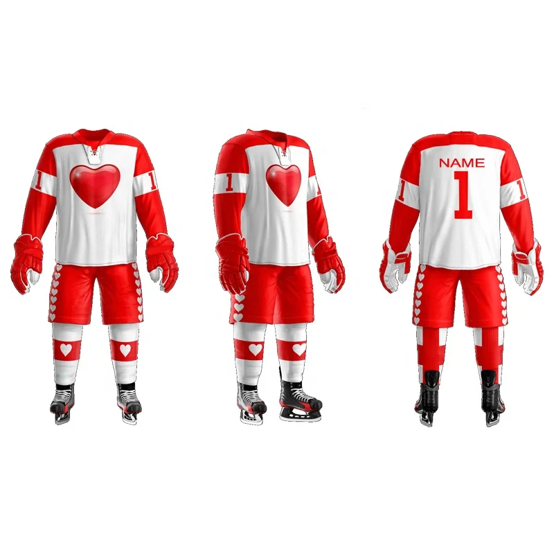 Custom made Christmas  ice hockey jerseys sublimated wholesale blank hockey jersey team set hockey jerseys