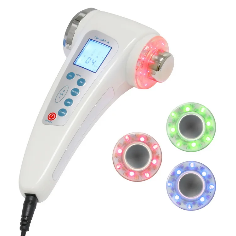 Portable handheld ion ultrasound   beauty machine  SC396    Facial Firming  Led Light Therapy   Device