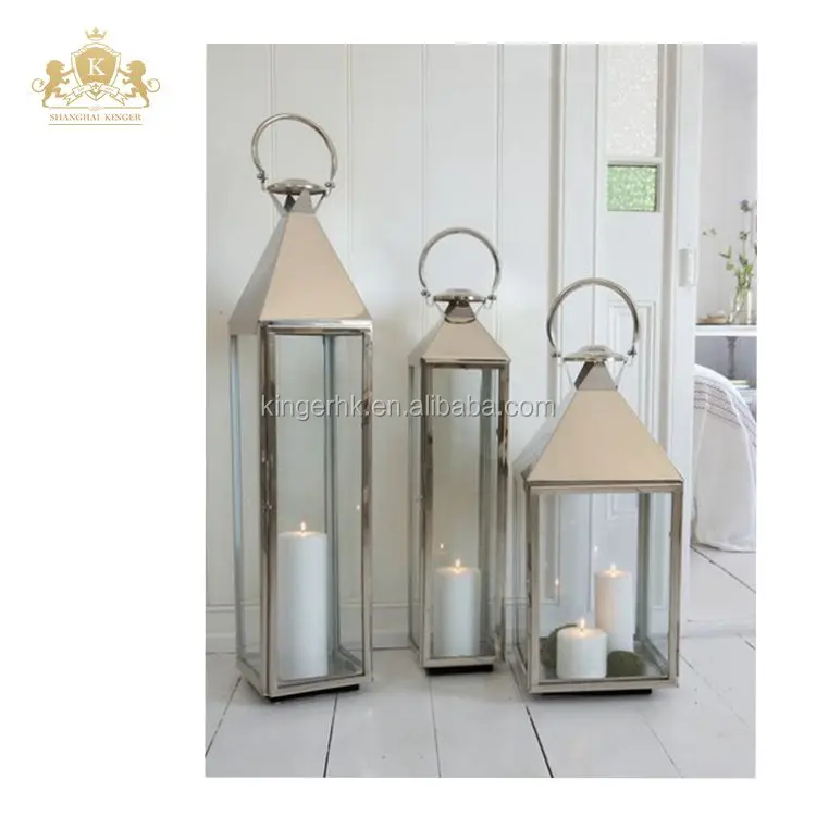 
Large garden lantern in stainless steel for wedding decoration 