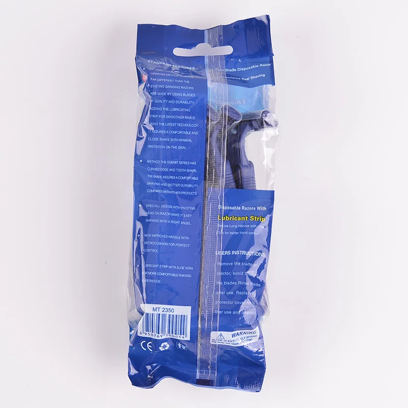 twin blade disposable razor with blue plastic handle for whole sale
