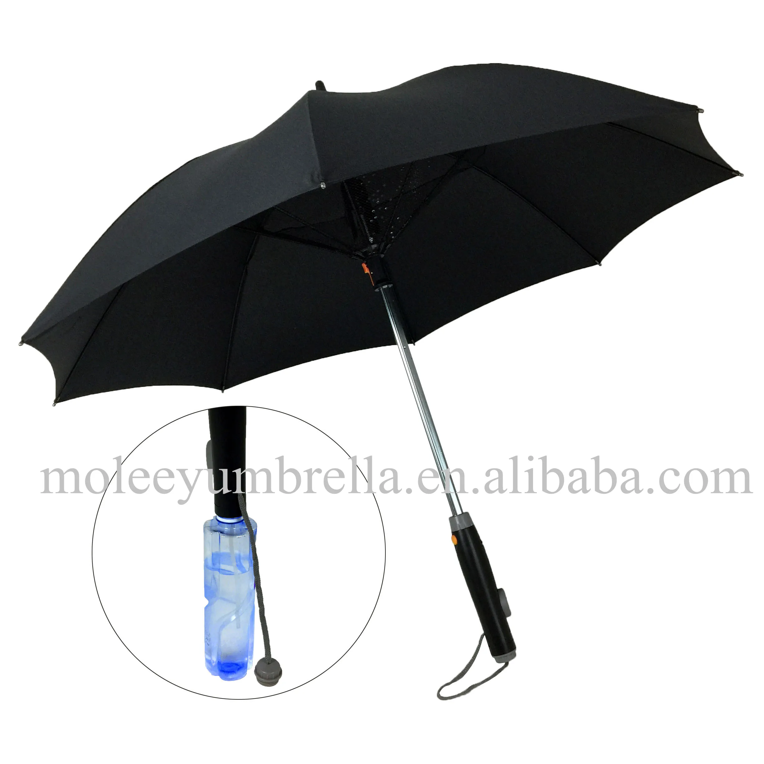 1 Quantity Automatic Electric-Fan Solar Fold Outdoor Mist Fan Umbrella