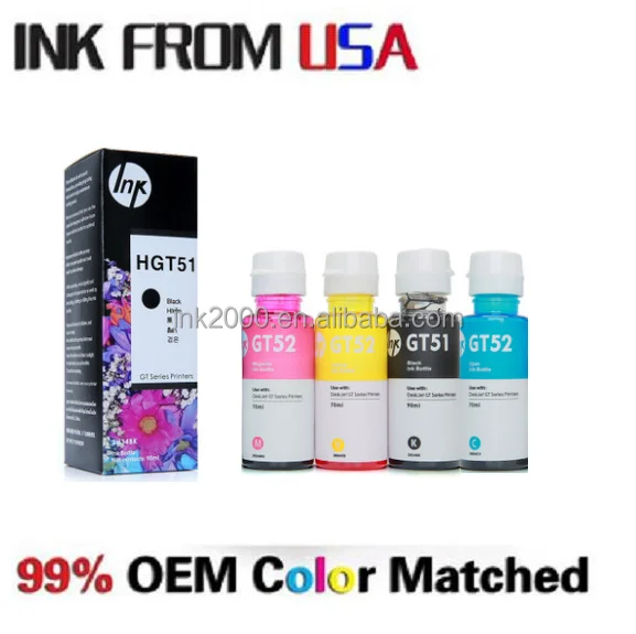 
ink for HP GT51 GT52 GT5810 GT5820 printer ink refill bottle 