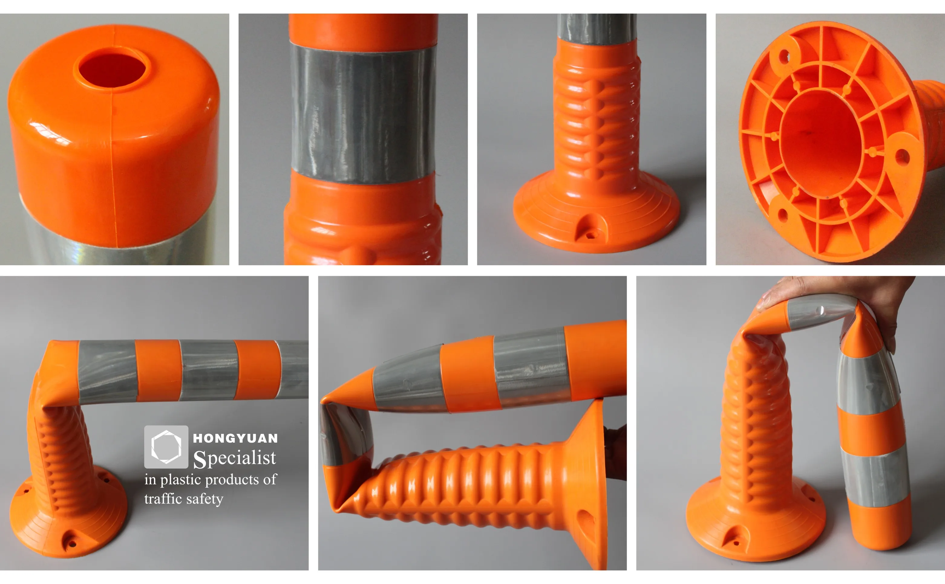 H45cmm PU Warning post Flexible Bollard Delineator