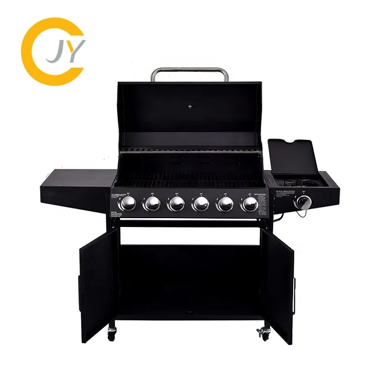 Outdoor Camping Cooking BBQ Grill Stainless Steel 6+1 Burner TableTop Propane Gas Grill