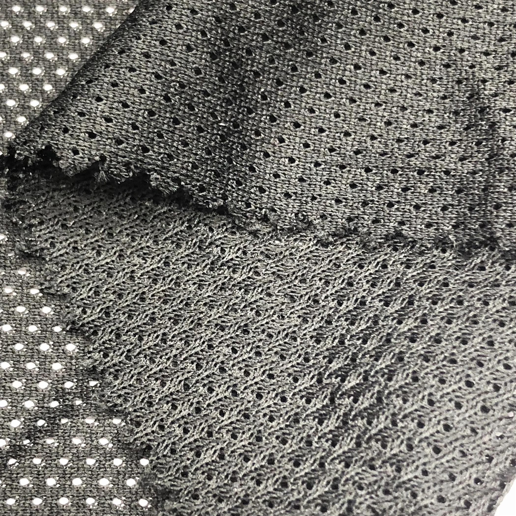 High Quality Cheap price 100% Polyester 120gsm 130gsm 160cm Warp Knit Fabric 5*1 DTY Tricot Black Mesh Football lining Fabrics