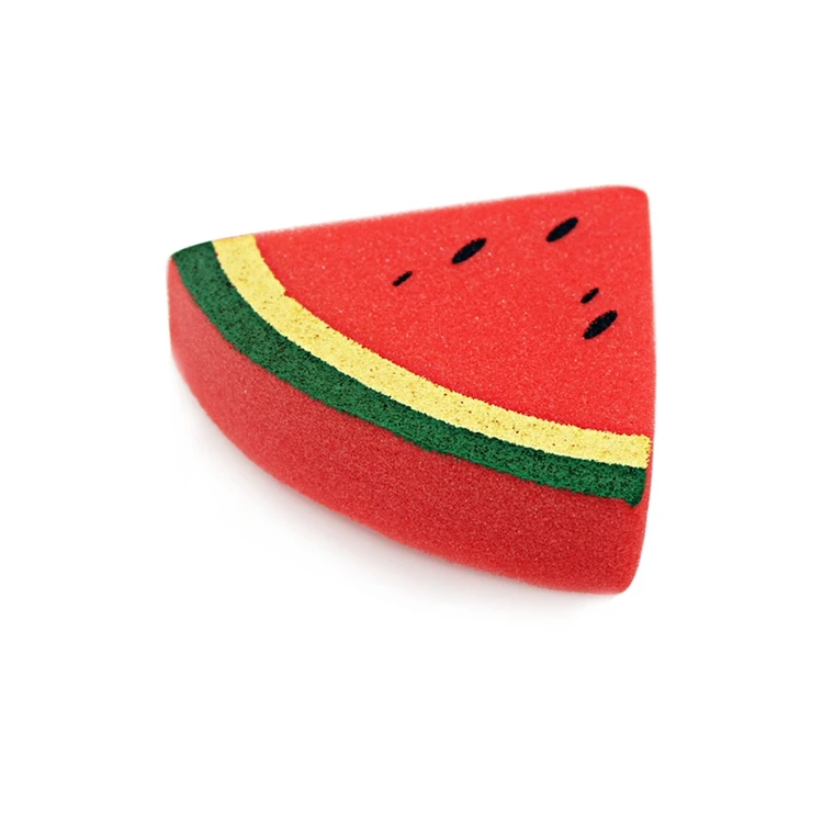 Cute watermelon shape sponge customized skin-friendly bathshower sponge for baby bath