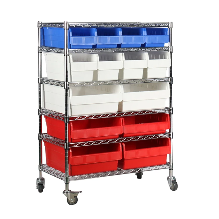 
User-friendly design picking racks wire shelving with bins 