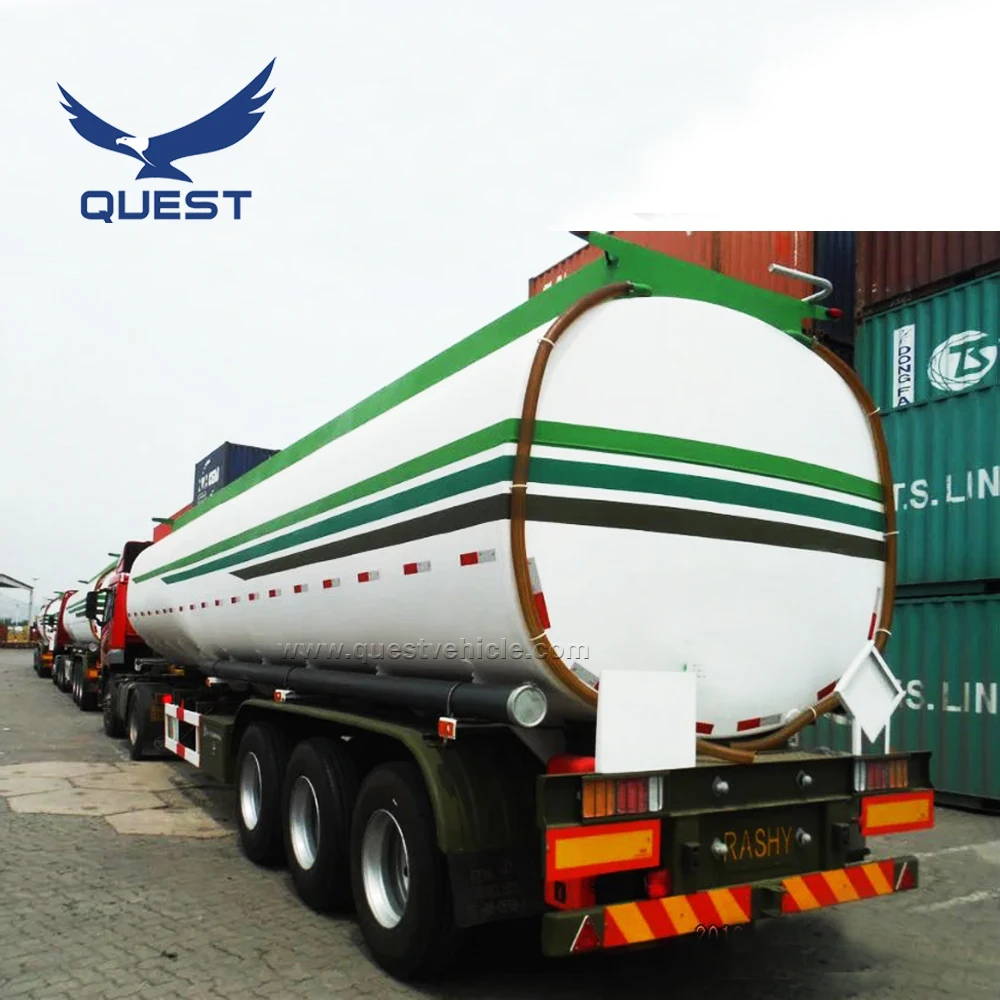 QUEST 40000-50000L Tri-axle carbon steel oil tank/fuel transport tanker semi truck trailer for sale