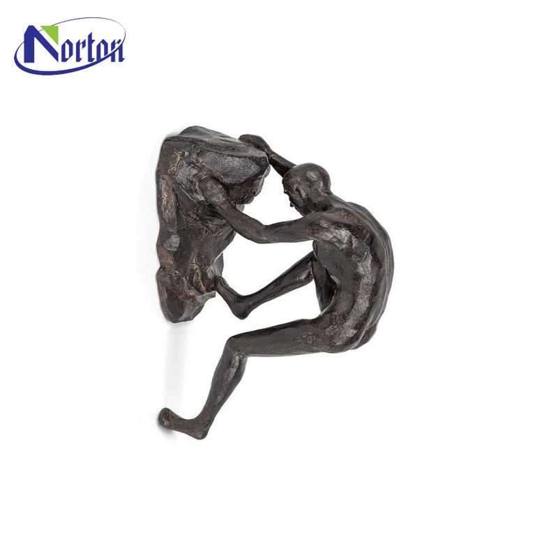  Металлическая 3d Художественная интерьерная декоративная Бронзовая статуя медная подвесная металлическая Мужская настенная скульптура