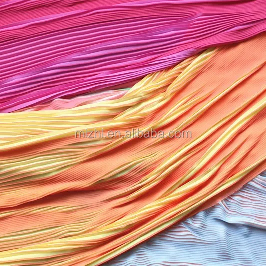Gradient Colors Sun Style Pleated Fabrics for girls pleated skirt party dresses