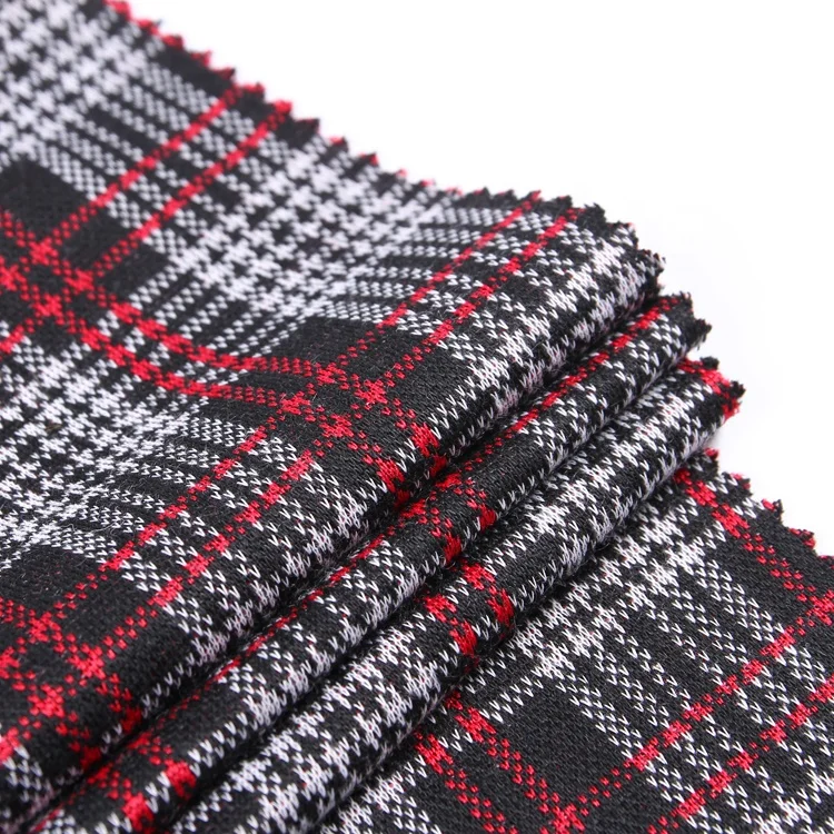 Winter Textile Knitting Madras Check Suit Textured Fabric Polyester Spandex Jersey Fabric Knitted A4 Size Sample YARN DYED 1000M