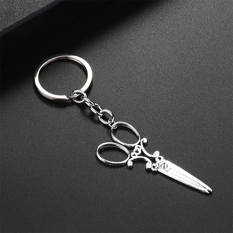 Creative Barber Scissor Key Chain Gadget Keychain folk crafts