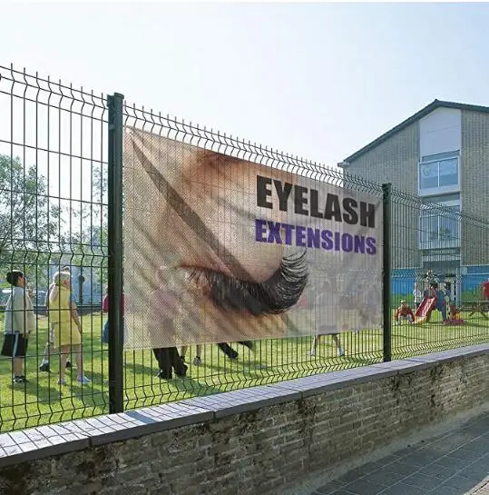 
Eyelash Extensions Outdoor Fence Sign Vinyl Windproof Mesh Banner With Grommets 