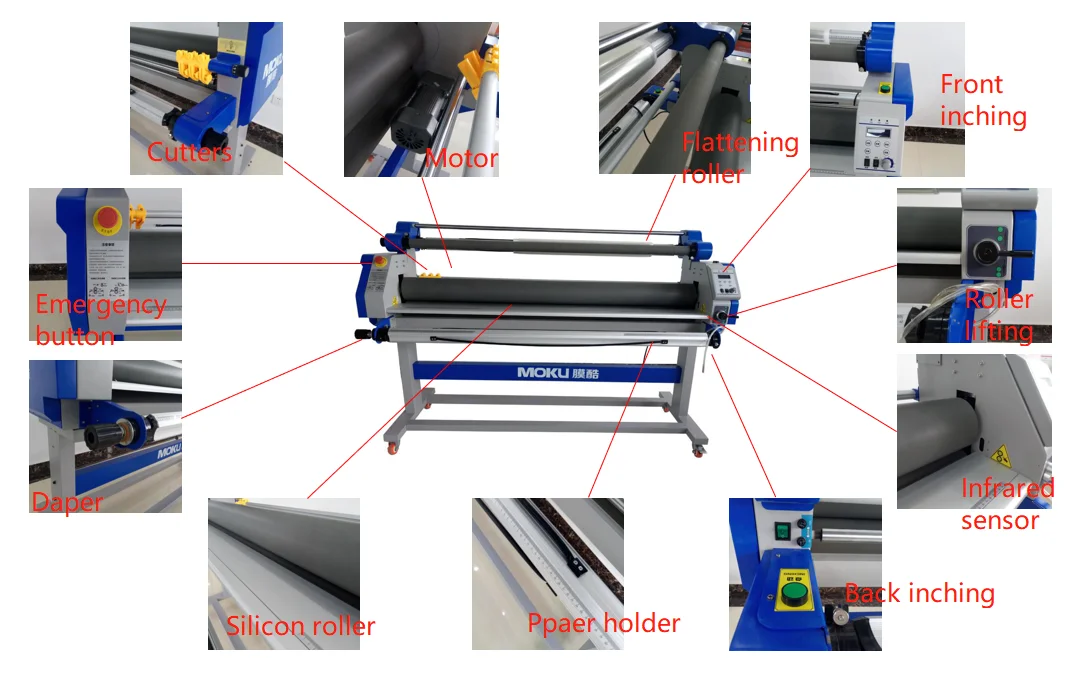 Allcolor 63 Inch 1600mm 160cm 1600 Wide Large Format Electric Manual Roll Cold Laminator